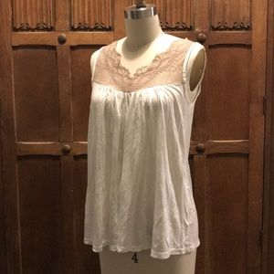 Anthro Only Hearts lace trimmed T